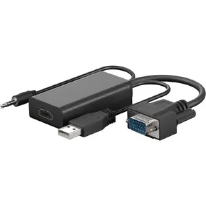 Goobay video cable adapter 61259 0.16m VGA D-Sub 3.5mm USB Type-A HDMI