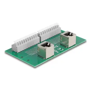 DeLOCK RJ50 2 x female to 2 x Terminal Block с кнопкой для углового DIN-рейки