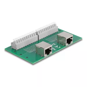 DeLOCK RJ50 2 x female to 2 x Terminal Block с кнопкой для DIN-рейки