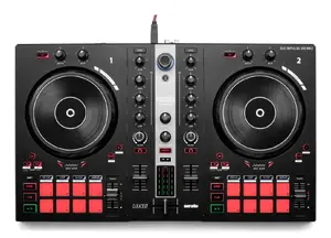 DJ console Hercules INPULSE 300 MK2 Black Red USB DVS, 2 platters, 16 pads, 24-bit, 44.1 kHz, RCA out, 3.5 mm headphone
