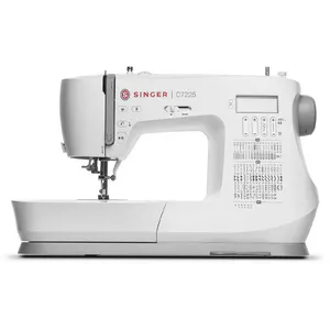 SINGER sewing machine C7225 — 200 stitches, 8 buttonhole styles, compact white