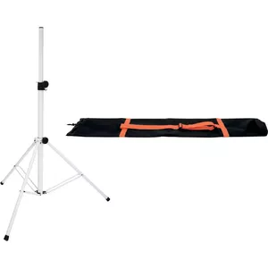 Speaker stand set Omnitronic BS-2 EU White with carry bag, adjustable height, foldable tripod