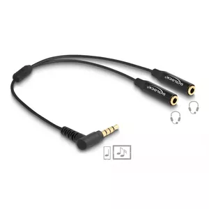 DeLOCK 66242 audio kabelis 0,25 m 3.5mm 2 x 3.5mm Melns
