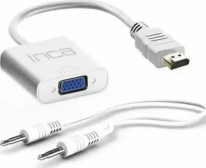 HDMI to VGA adapter INCA IHTVJ-7TB with USB audio support, 1080p resolution