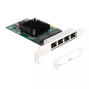 DeLOCK PCI Express x4 Card 4 x RJ45 Gigabit LAN BCM Grey