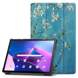 Planšetdatora maciņš Tech-Protect SmartCase priekš Lenovo Tab M10 Plus 3rd gen 10.6" zils ar sakuras ziediem