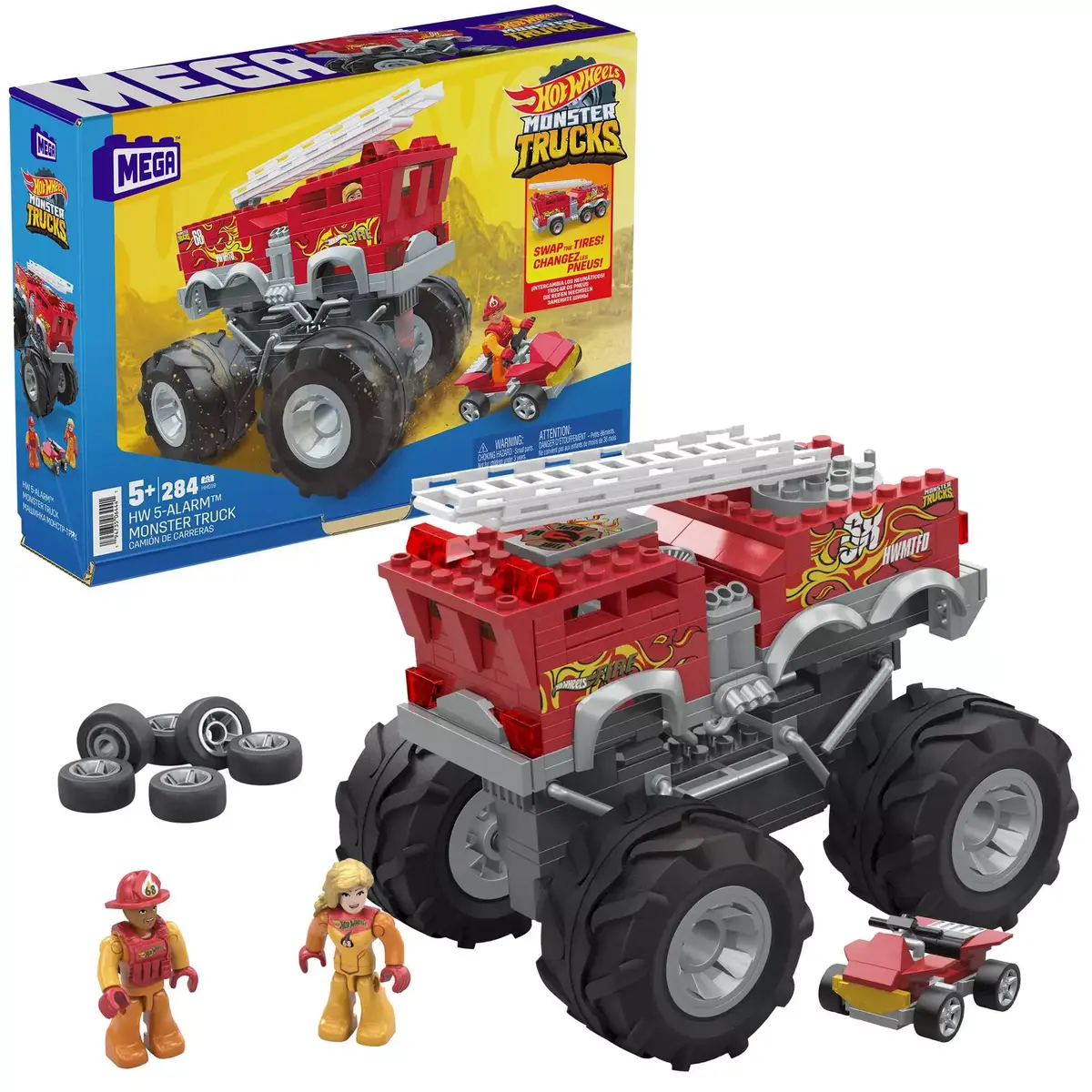 Būvniecības komplekts MEGA Hot Wheels HW 5-Alarm ugunsdzēsēju auto Photo 3