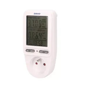 Wattmeter ORNO OR-WAT-435 with built-in LCD display, power 150–276 W, button control, 70×77.2×149 mm
