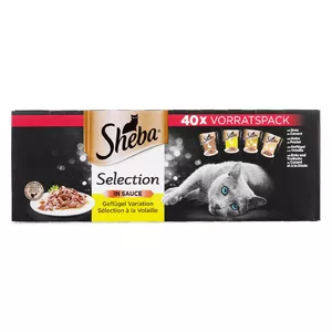 Sheba Selection mērcē mājputnu garšas 40 x 85 g