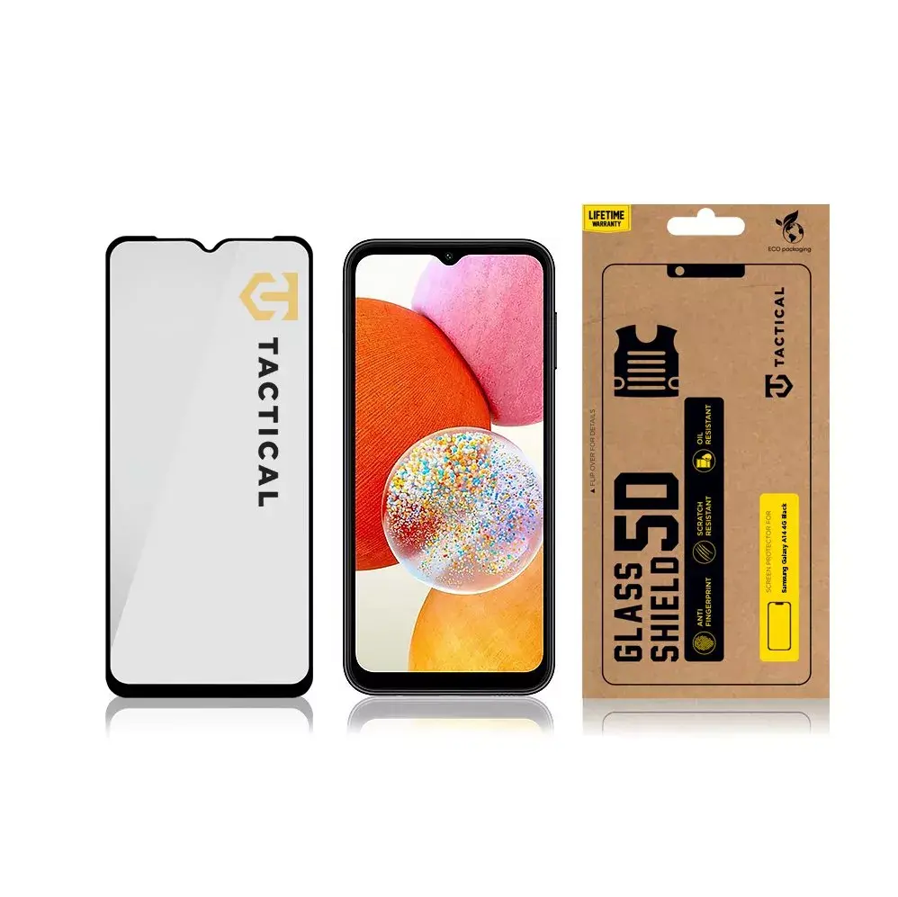 Tactical aizsargstikls priekš Samsung Galaxy A14 2.5D Full Glue Photo 2