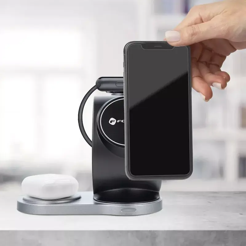 3in1 Wireless Charger Stand FORCELL FO-QiST3IN1P-BK 15W Photo 6