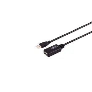 USB кабель S/CONN 13-26085 USB 2.0 15 м USB A Черный