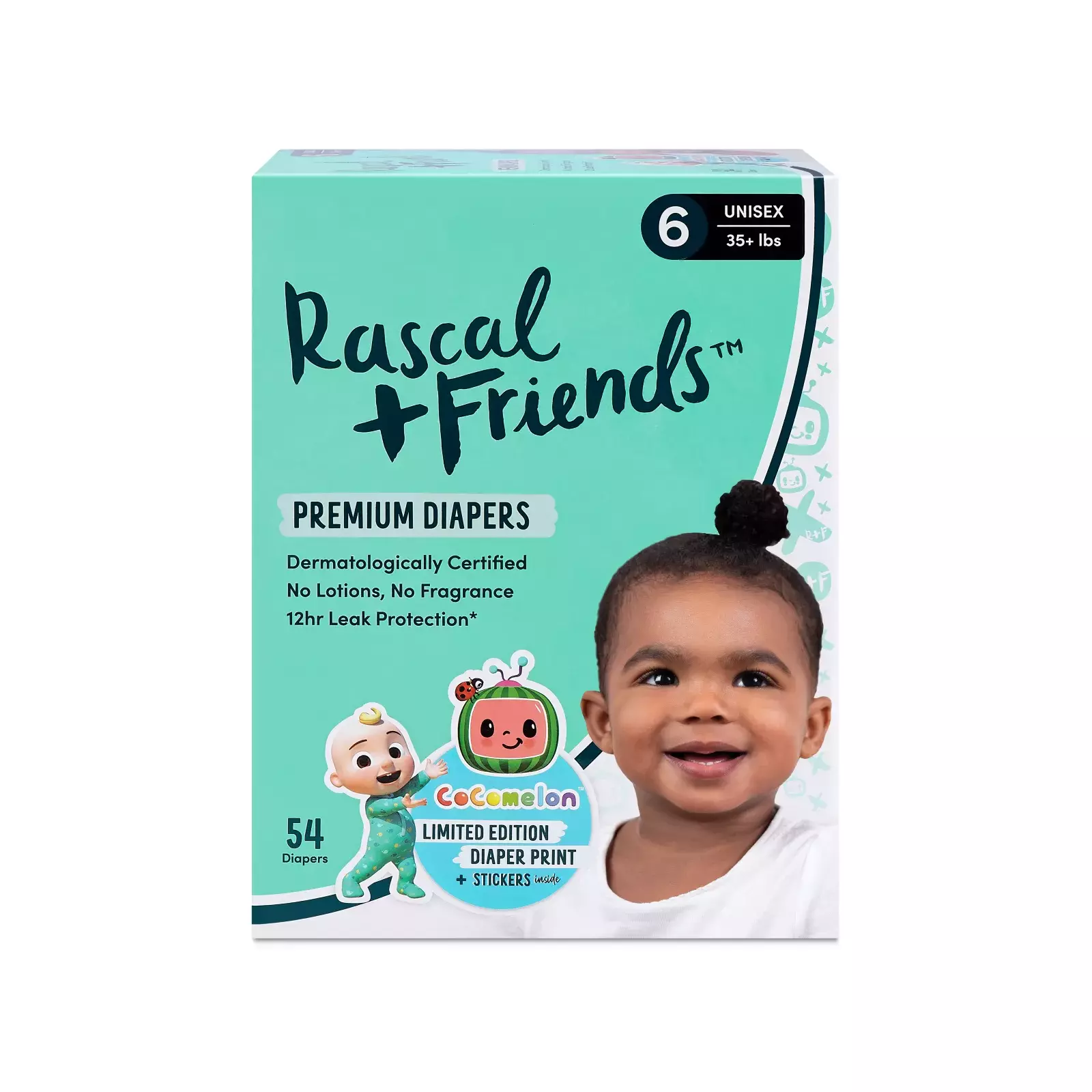 Rascal + Friends Premium Disposable Diapers Rascal Green Size 1