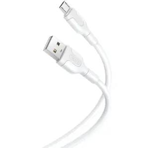 USB uz Micro USB kabelis XO NB212 2.1A 1 m — balts