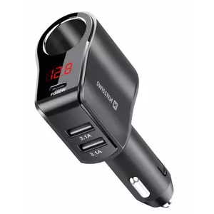 Автомобильное зарядное устройство SWISSTEN 20114020 — 1× USB‑C PD, 2× USB‑A, для зарядки телефонов и планшетов в авто