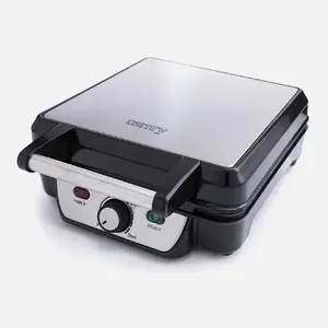 Waffle Iron Camry CR 3025 — 1500 W, 4 square waffles, adjustable thermostat, black