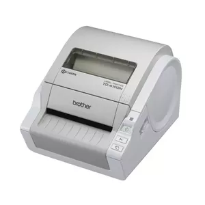 Etiķešu printers Brother TD-4100N — tiešā termotiskā drukāšana, 300 x 300 DPI, 110 mm/s, pelēks