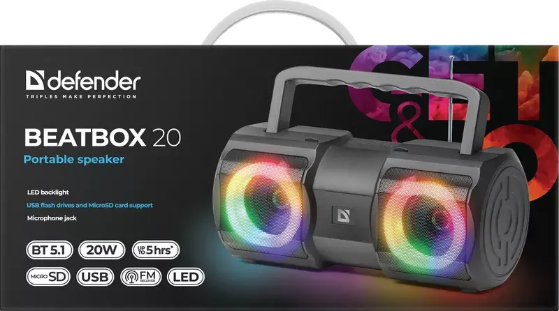 Stereo Portable Speaker Defender BEATBOX 20 65420 Photo 3