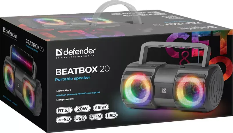 Stereo Portable Speaker Defender BEATBOX 20 65420 Photo 13