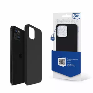 Mobile phone case 3MK Silicone Case for iPhone 14 Plus, Black, slim protective cover
