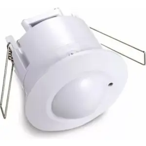 Потолочный микроволновый датчик движения ORNO OR-CR-218 5,8 ГГц, 360° обнаружение, до 1200W, освещённость 3–2000 лк, белый