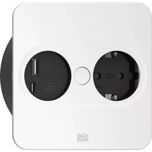 Sokets Type F + USB A + USB C Bachmann 946.205 Nerūsējošais tērauds