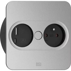Розетка Type E + USB A + USB C Bachmann 946.015 Нержавеющая сталь