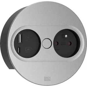 Sokets tips E + USB A + USB C Bachmann 946.014 Nerūsējošais tērauds