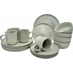 Galda piederumu komplekts Excellent Houseware 16 daļas — bļoda, šķīvis, neliels šķīvis, krūze
