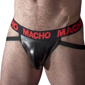Jockstrap macho underwear MACHO MX25RC Red Leather XL, size XL, red leather, open-back design