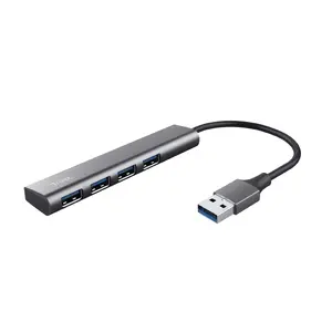 Trust Halyx USB 3.2 Gen 1 Type-A 4-Port Hub with Black and Grey Finish