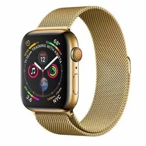 Магнитный ремешок для Apple Watch 45 мм от iLike — золотой магнитный браслет