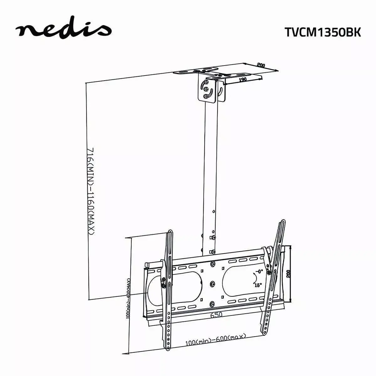 Nedis TVCM1350BK kronšteins/stends 42"–65" Photo 6