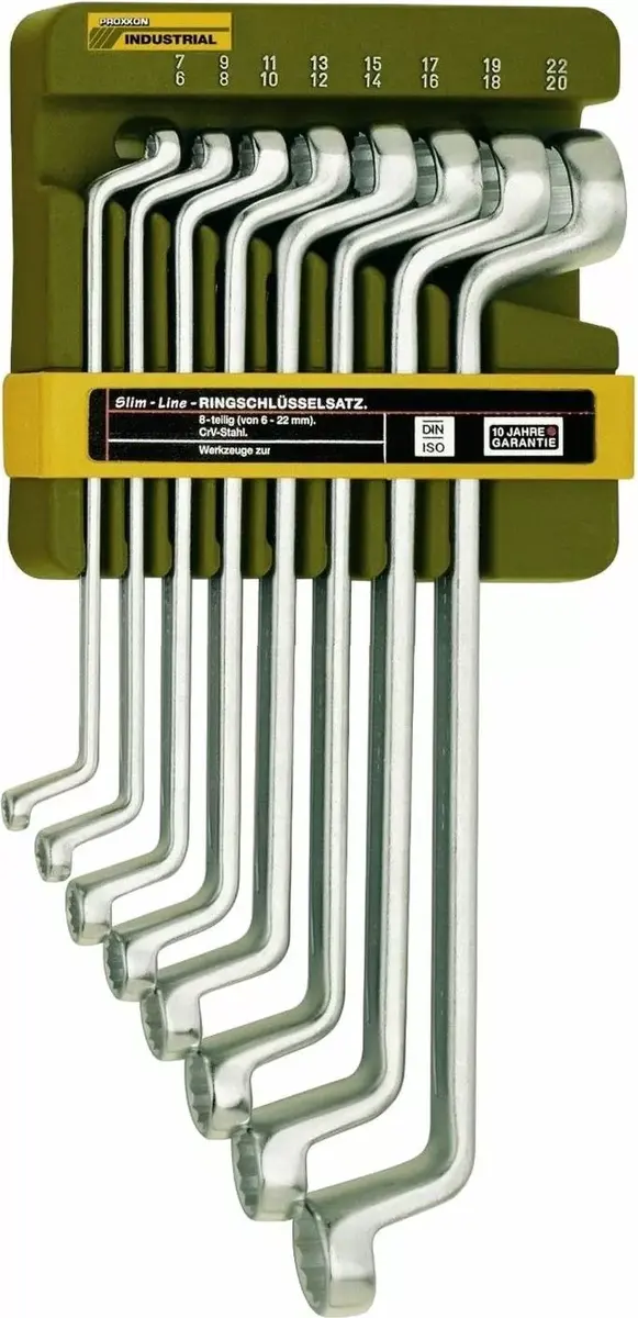 Proxxon PR23810 slim bent ring wrench set 6–22 mm Photo 1