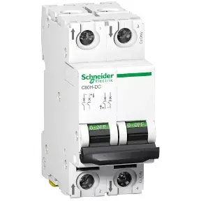 Автоматический выключатель Schneider Electric C60H-DC, 2 полюса, 50А, кривая C