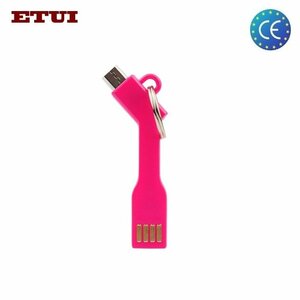 Etui USB Kabelis - Atslēgu piekariņš uz Micro USB savienojumu Unievrsāls Rozā