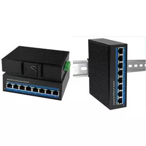 LogiLink industriālais Fast Ethernet PoE komutators, 8 porti 10/100Base-TX RJ45, Plug &amp; Play, melns metāla korpuss, - 1 gabals (NS201P)