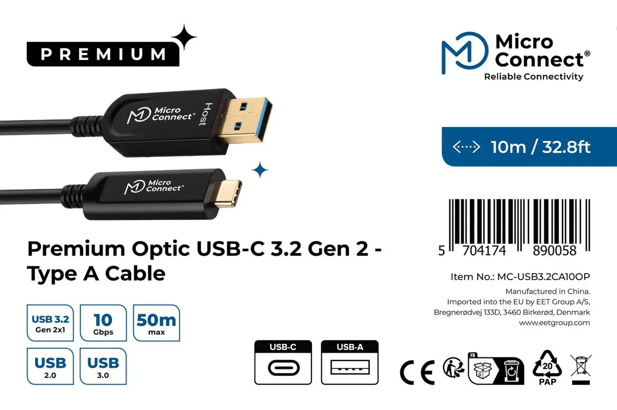MicroConnect MC-USB3.2CA10OP Кабель USB 10 м Photo 3
