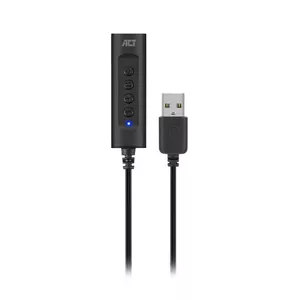 Аудиокарта ACT AC9360 USB 3.5 мм подключение наушников 4 кнопки