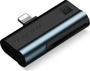 USAMS SJ430 Lightning SD un microSD karšu lasītājs tērauda pelēkā krāsā