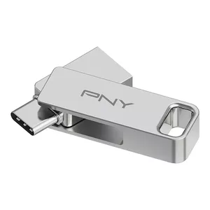 PNY DUO LINK USB zibatmiņa 64 GB USB Type-A / USB Type-C 3.2 Gen 1 (3.1 Gen 1) Nerūsējošs tērauds