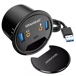 USB Hub GRAUGEAR G-THUB-AU-60 USB 3.2 Gen 1 Type-A Black
