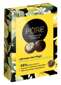 Chocolate truffles pure chocolate 450-14295 — dark chocolate with crunchy lemon meringue cream filling, 148 g