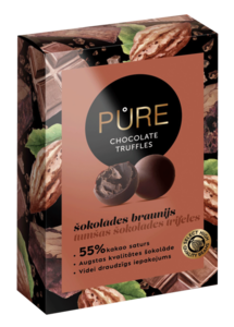 Chocolate truffles pure chocolate PURE 148g — dark chocolate with brownie cream filling