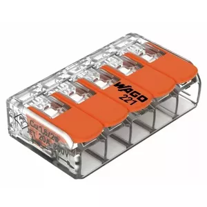 Wago 5-contact terminal 221-415 for fine-stranded conductors 0.14–4 mm²
