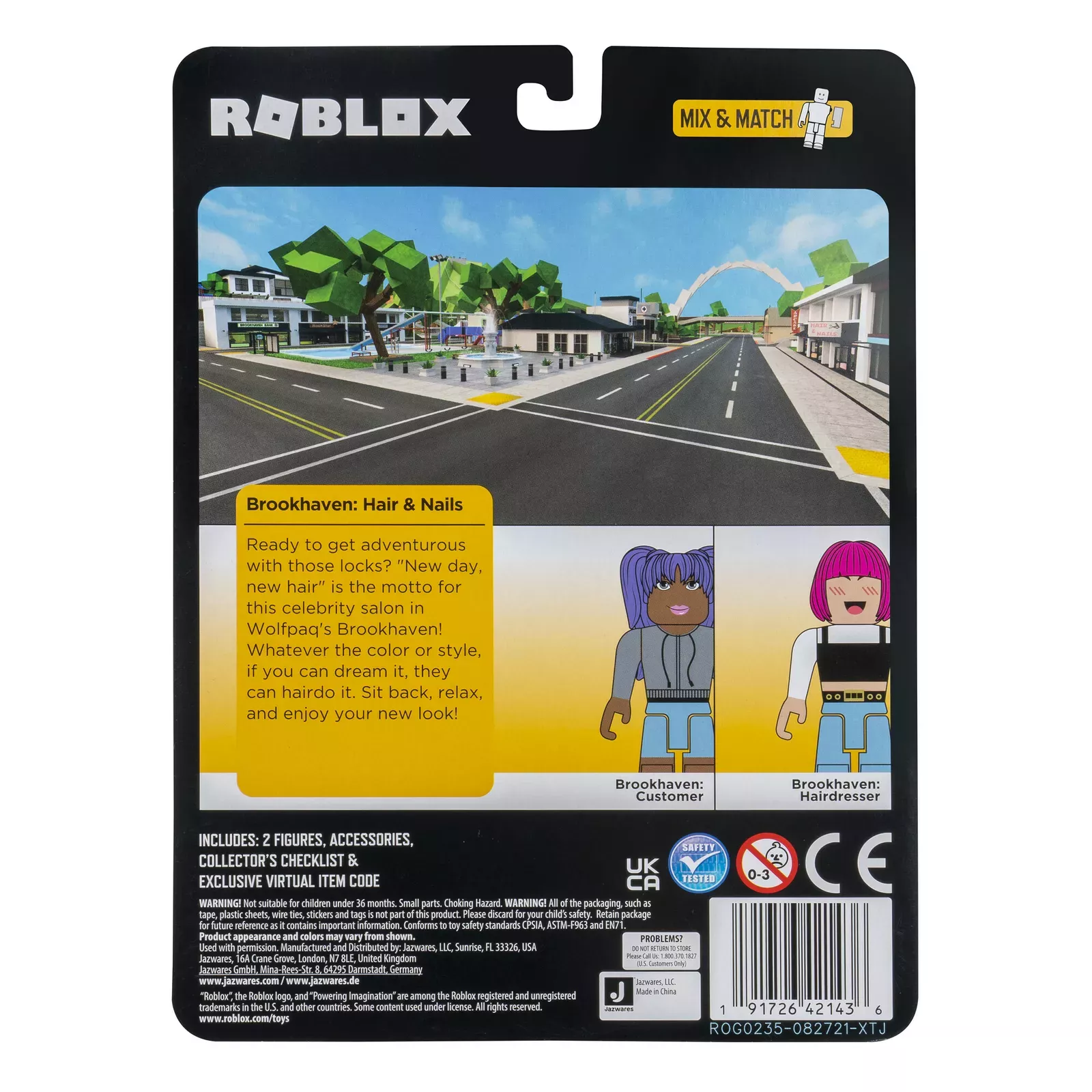 Roblox Collection Brookhaven Hair & Nails 3 Action Figures w