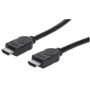 HDMI kabelis Vīriešu uz Vīriešu Manhattan HDMM1MHS 1m Melns