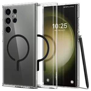 Чехол Spigen для Galaxy S23 Ultra Ultra Hybrid OneTap Ring — TPU+PC, для Galaxy S23 Ultra 6,8", черный/прозрачный