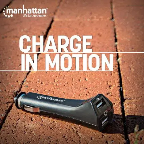 Авто зарядное MANHATTAN 2x USB-A 5В (2.1А+1А) Photo 2