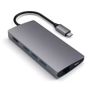 Multi-Port Adapter Satechi V2 Dock USB 3.2 Gen 1 Type-C Pelēks